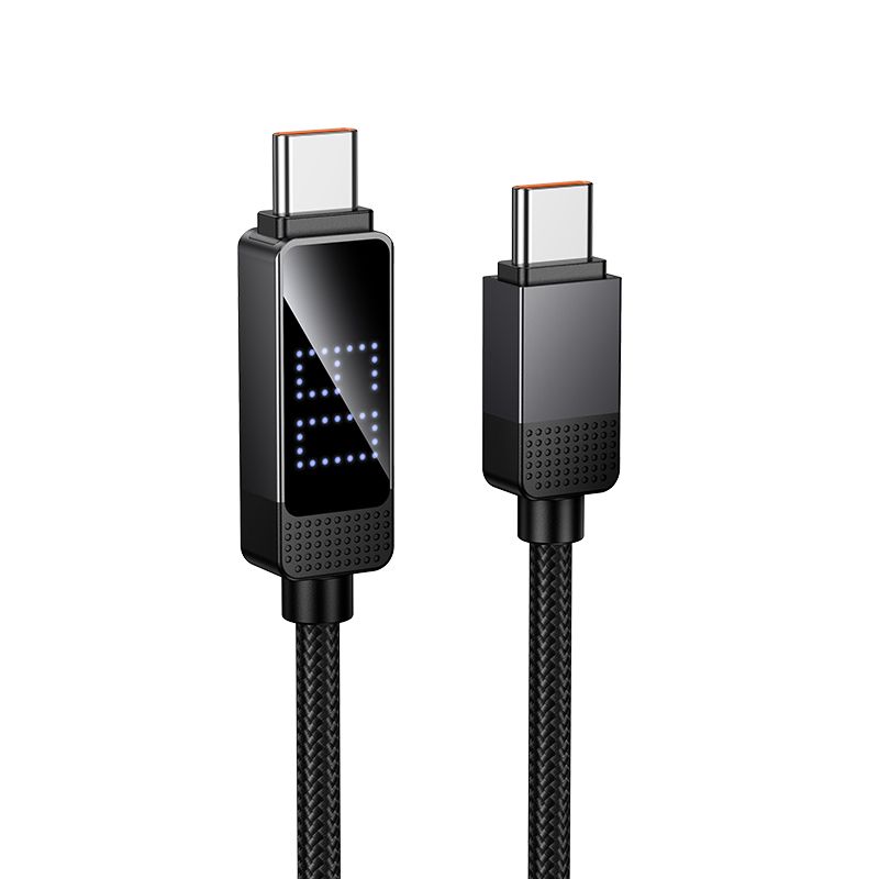 Cable USB C to USB C Hoco 3A 60W with Dpot Matrix LCD 1 m U154 black