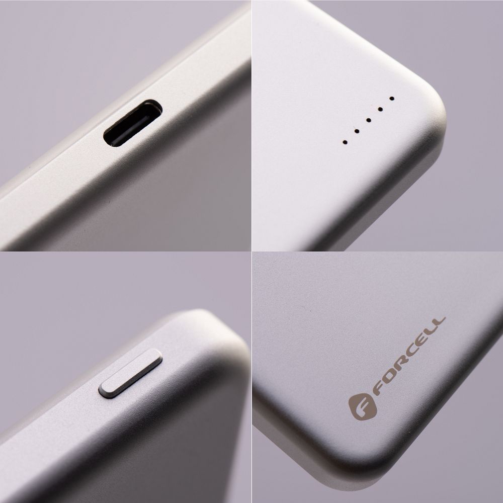 Powerbank compatible with MagSafe Forcell F-Energy Slim F5K9 QC4.0 PD3.0 15W 5000 mAh cloud dancer