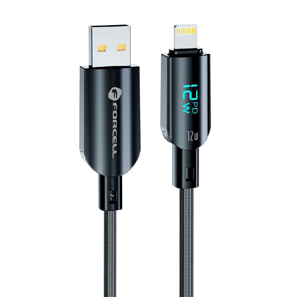 Cable USB A to Lightning Forcell F-Energy 2,4A 12W Digital 1,2 m C273 black