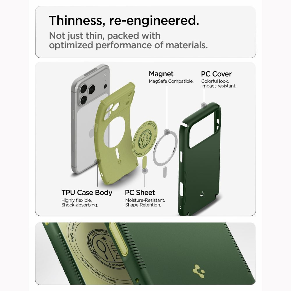 SPIGEN case NANO POP HYBRID compatible with MagSafe for IPHONE 18 Pro Max / 17 Pro Max avo green