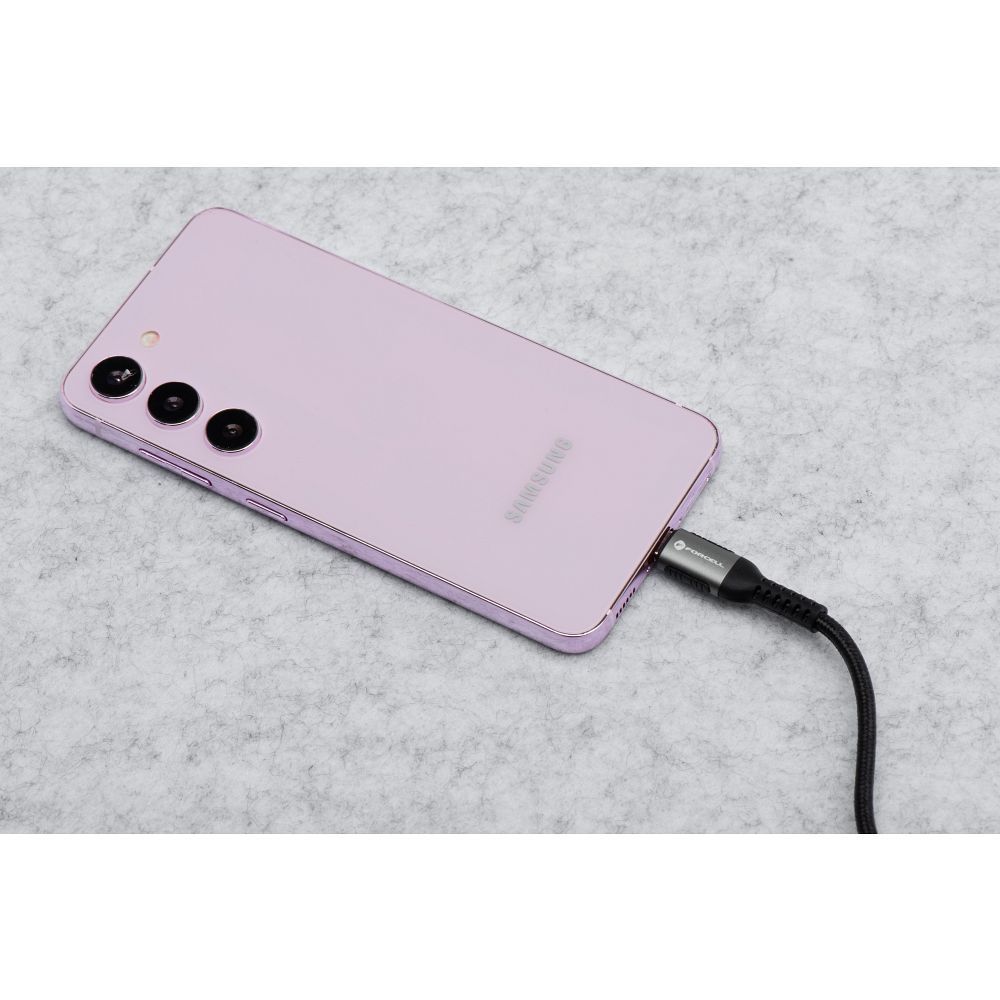 Kabel USB A do USB C Forcell F-Energy QC4.0 3A 66W Cafule 3 m C256 czarny