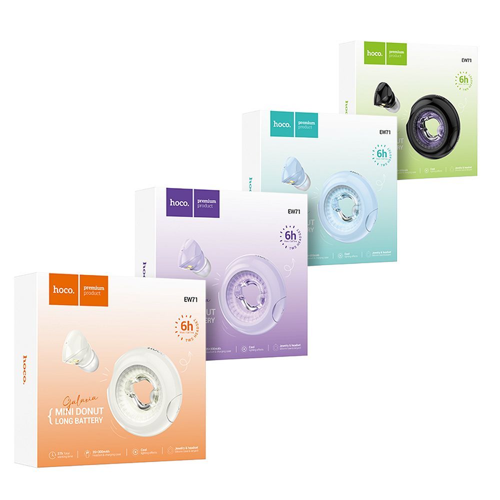 Słuchawki bezprzewodowe douszne Hoco TWS EW71 fioletowe