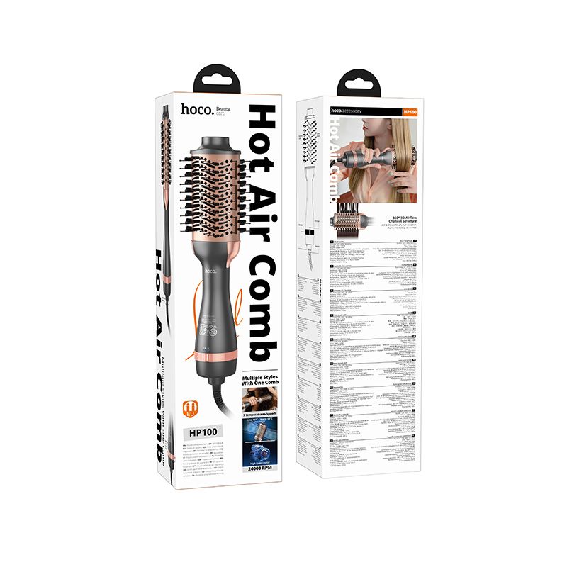Hair dryer with temperature control Hoco HP100 gray