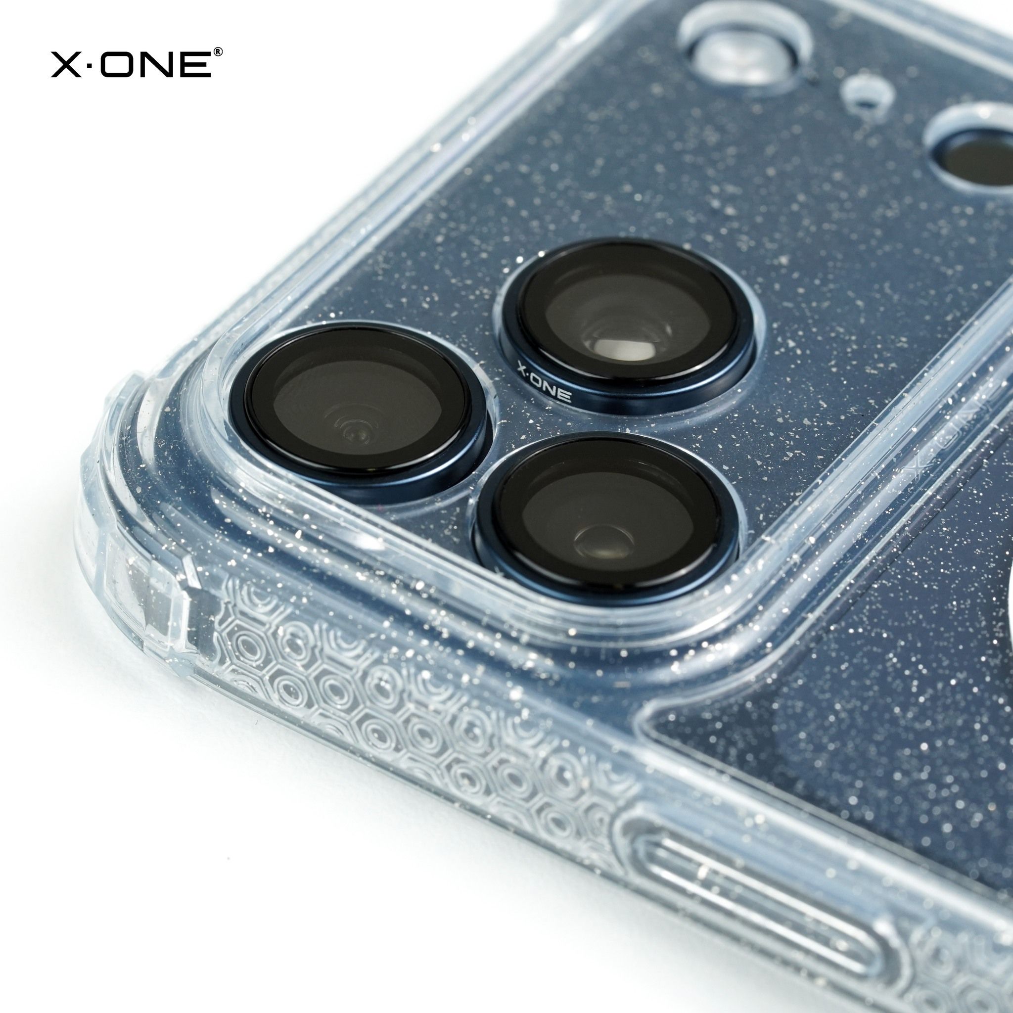 X-ONE Dropguard Pro compatible with MagSafe for iPhone 18 Pro / 17 Pro glitter white