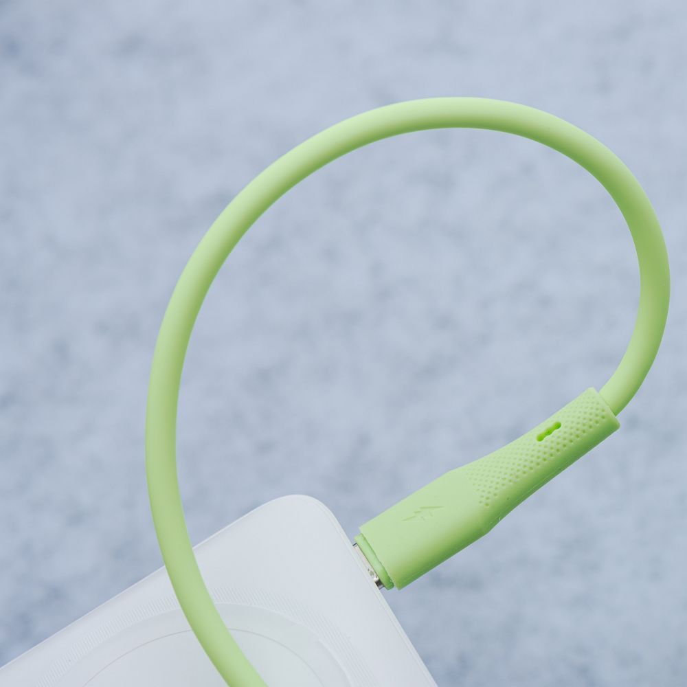 Cable USB A to Micro USB Forcell F-Energy QC3.0 2,4A 18W Silicone 1 m C341 green