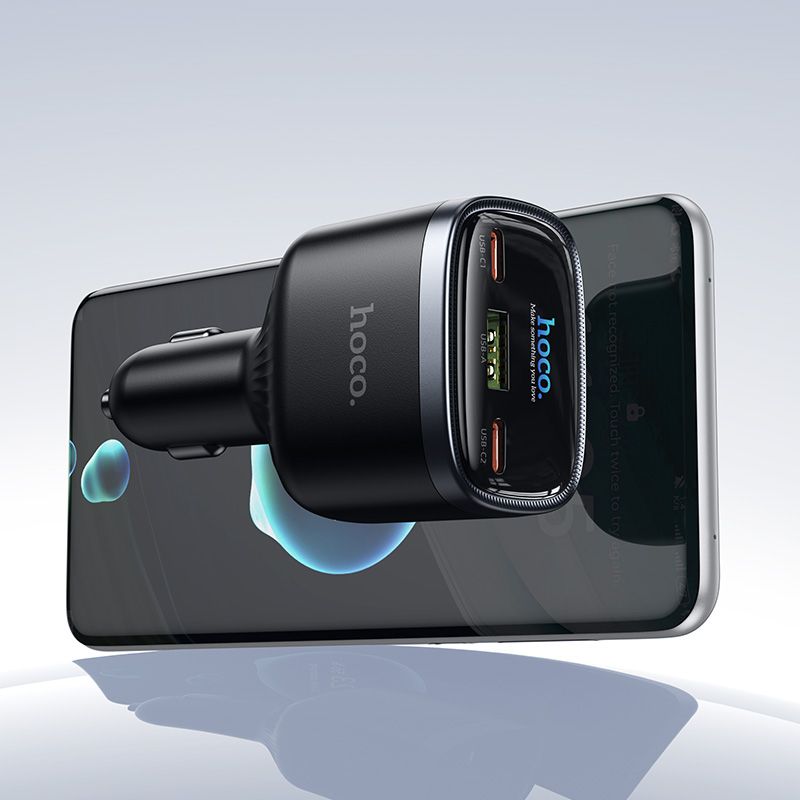 Car charger Hoco USB A + 2xUSB C PD QC3.0 93W Z70 black