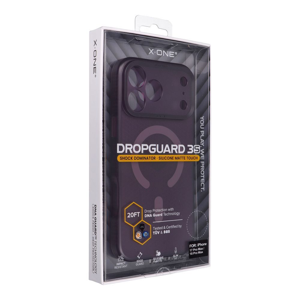 X-ONE Dropguard 3S Shock Dominator compatible with MagSafe for iPhone 18 Pro Max / 17 Pro Max dark cherry