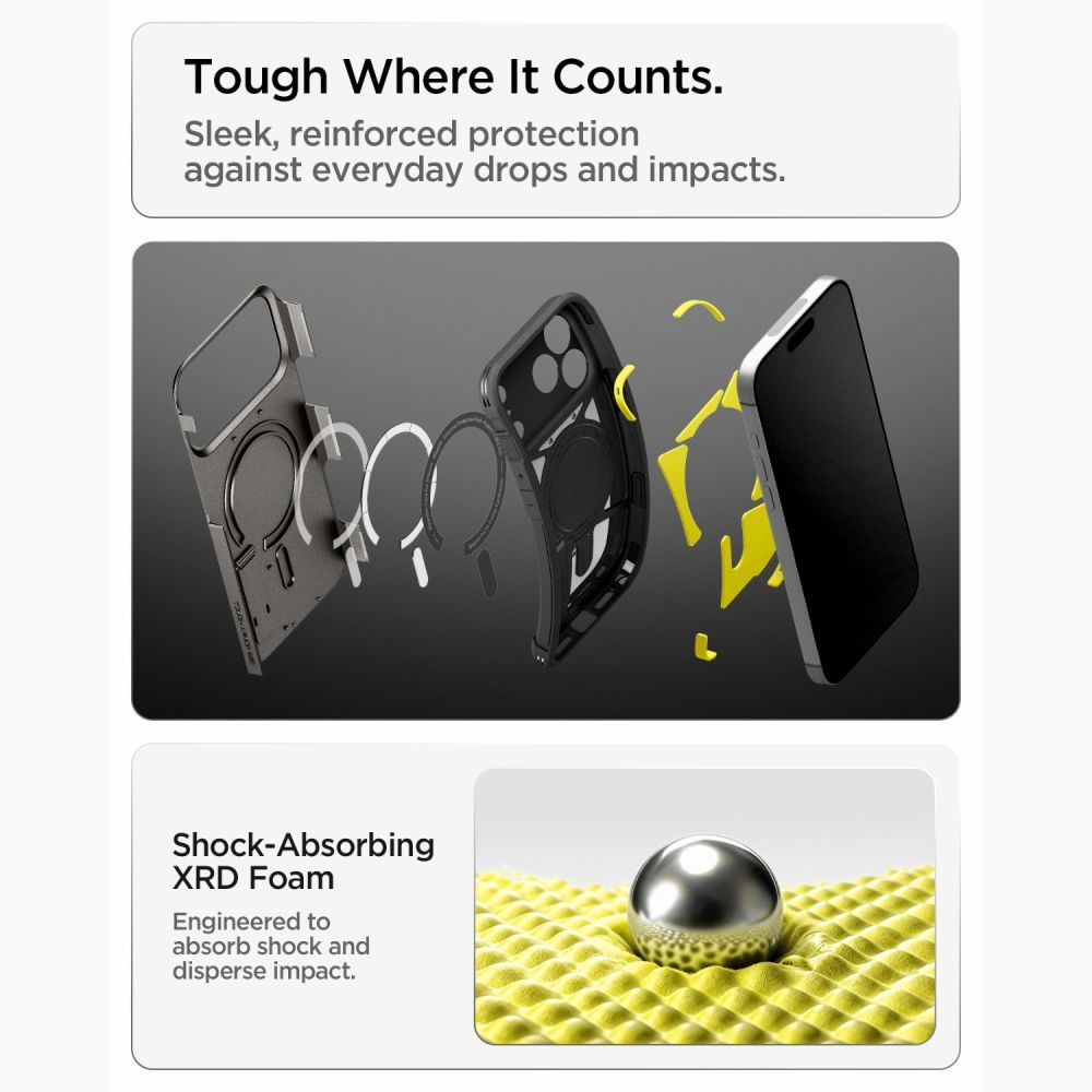 SPIGEN case TOUGH ARMOR T compatible with MagSafe for IPHONE 18 Pro / 17 Pro gunmetal