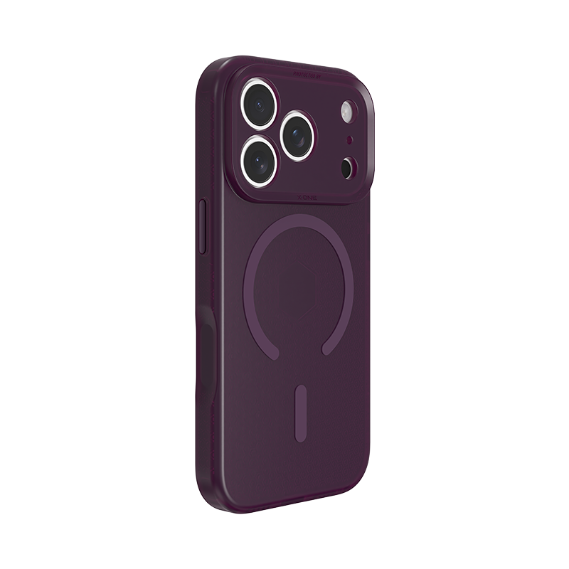 X-ONE Dropguard 3S Shock Dominator compatible with MagSafe for iPhone 18 Pro / 17 Pro dark cherry