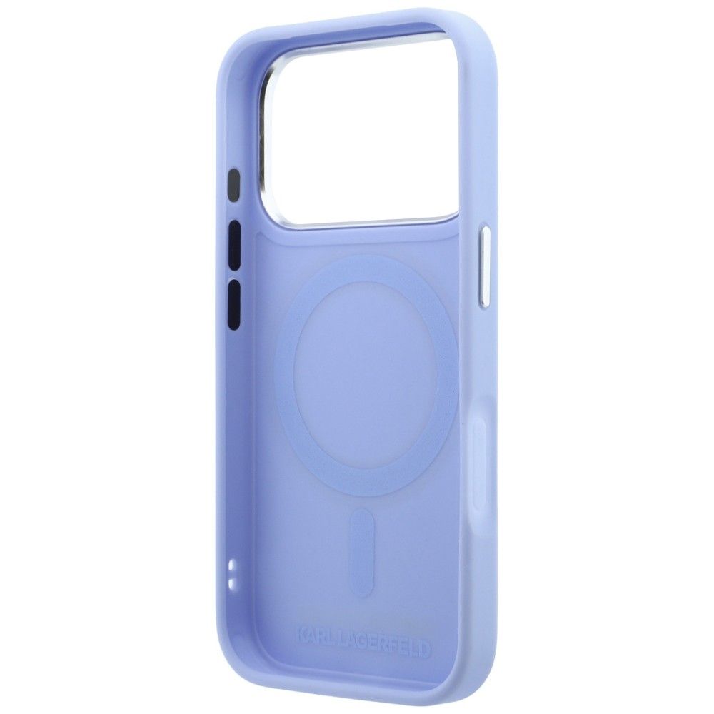 KARL LAGERFELD case for IPHONE 18 Pro/17 Pro compatible with MagSafe (Saffiano Classic Logo) light blue