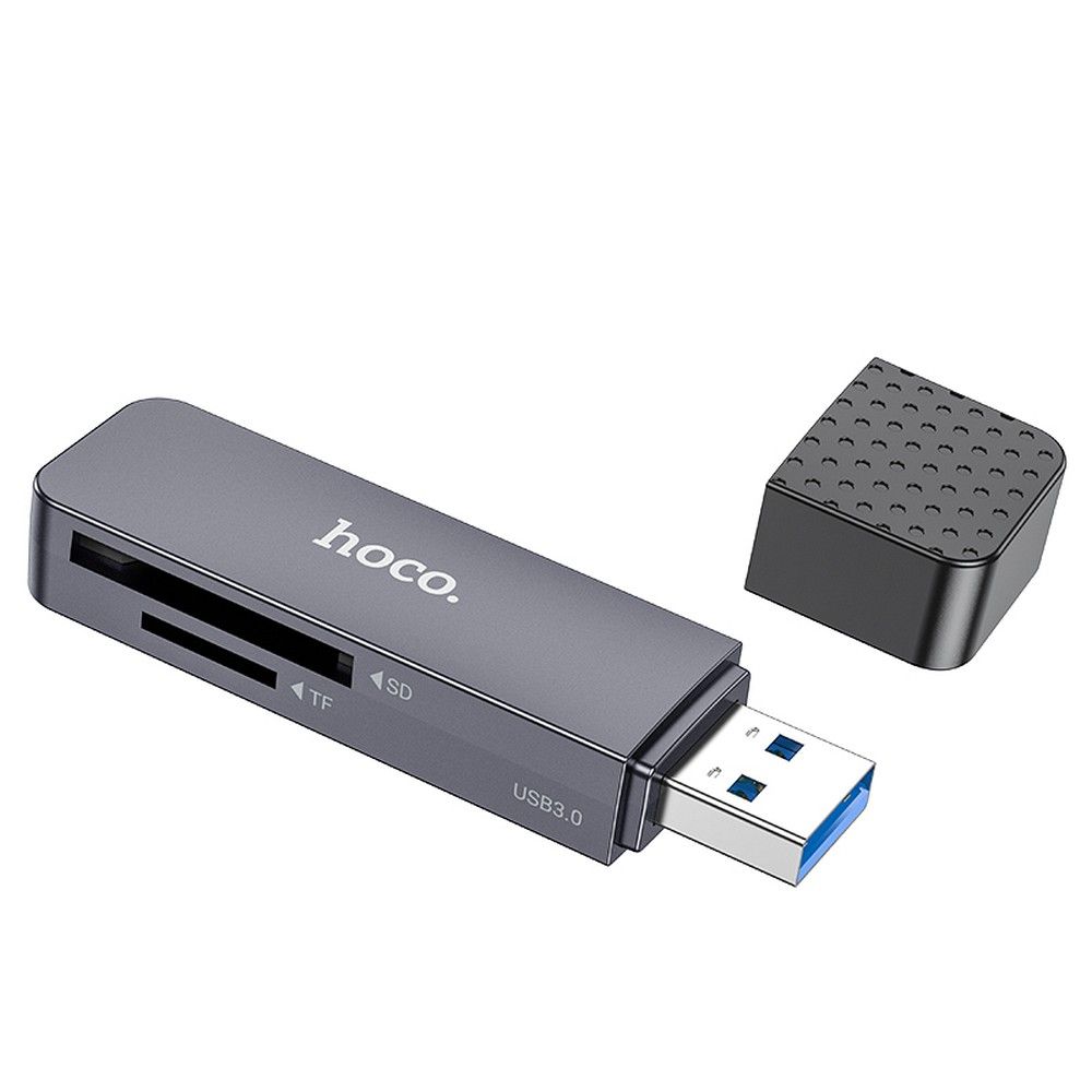 HOCO card reader 2in1 USB A 3.0 HB45 metal gray