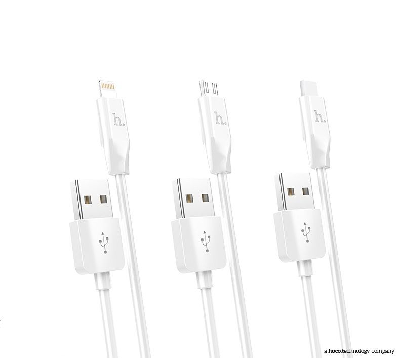 Hoco USB-A–Lightning kábel, 2,1 A, 1 m, 1 db, fehér