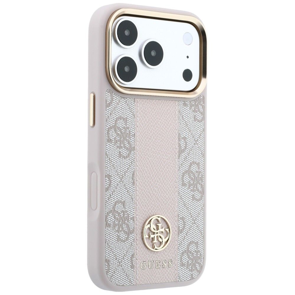 Case for IPHONE 18 Pro/17 Pro compatible with MagSafe (Stripe Round and Classic Logos 4G) pink