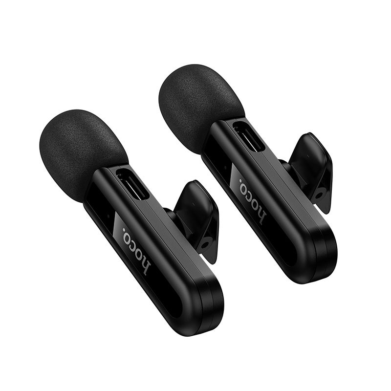 Wireless double microphone Lightning / USB C Hoco L20A black