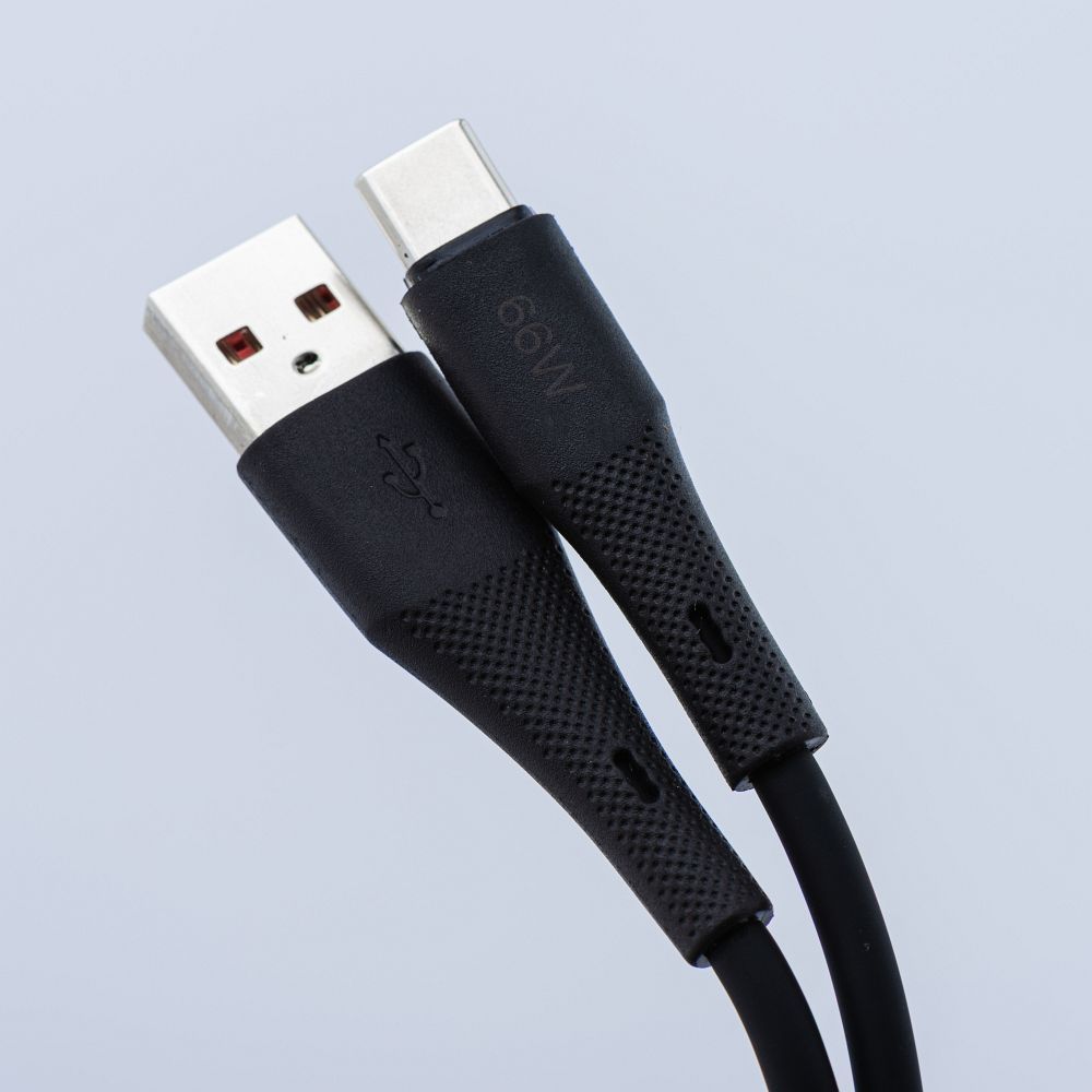 Cable USB A to USB C Forcell F-Energy QC4.0 3A 66W Silicone 1 m C342 black