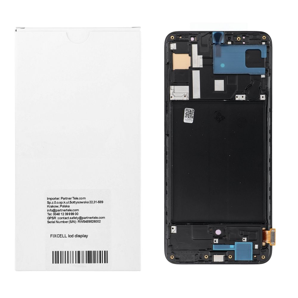 REWA lcd display for SAMSUNG A70 OLED black with frame