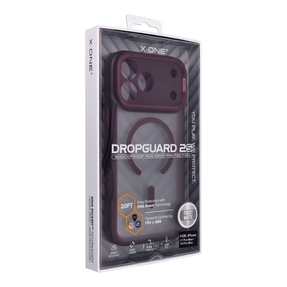 X-ONE Dropguard 2S compatible with MagSafe for iPhone 18 Pro Max / 17 Pro Max dark cherry
