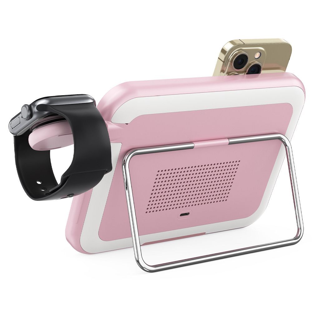 FORCELL F-ENERGY Mag Mirror 15W 3 in 1 wireless charger compatible with MagSafe / Apple Watch / Samsung Watch / Airpods pink