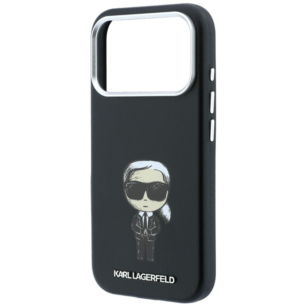 KARL LAGERFELD case for IPHONE 18 Pro/ 17 Pro compatible with MagSafe (Smooth Ikonik Sketch) black