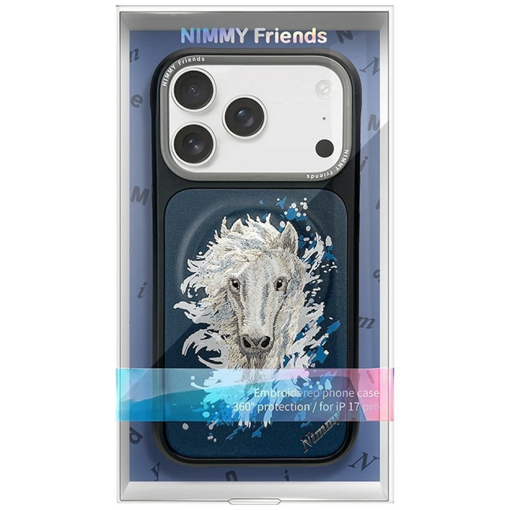 NIMMY case HORSE compatible with MagSafe for IPHONE 18 Pro/17 Pro navy blue
