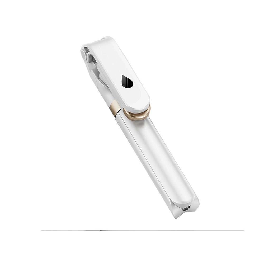 Uchwyt selfie z pilotem bezprzewodowym tripod z LED SSTR-20 biały