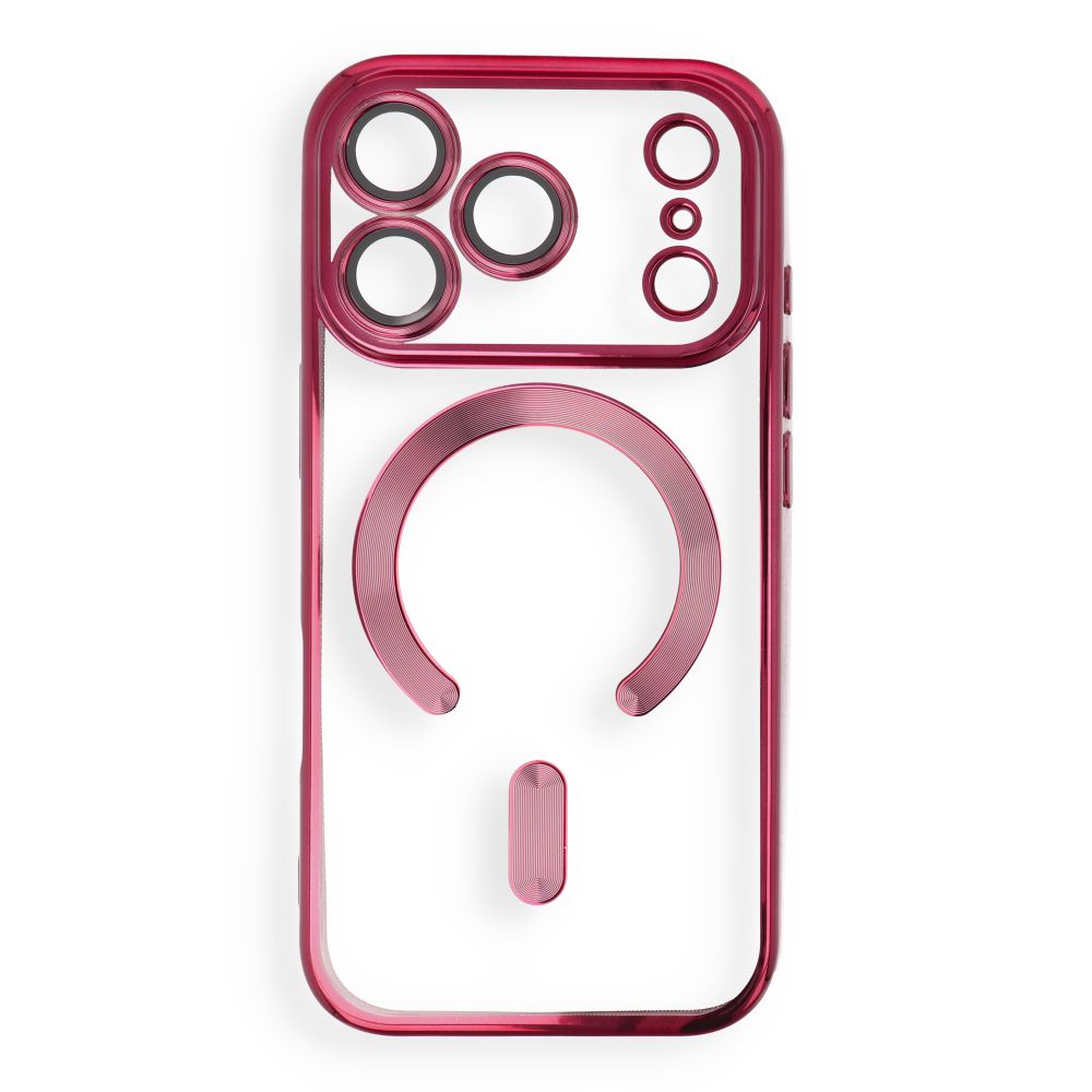 Case for iPhone 18 Pro / 17 Pro Electro Mag Cover compatible with MagSafe dark cherry