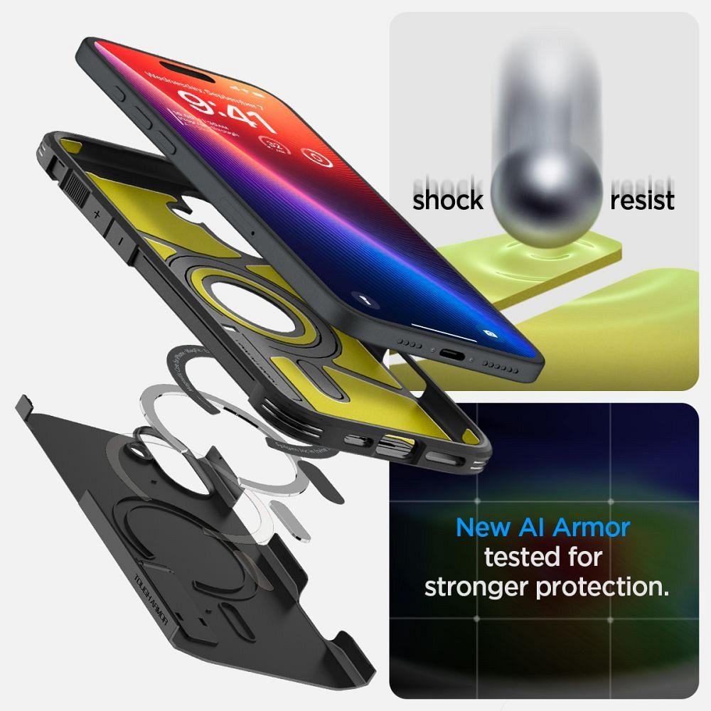 Case SPIGEN Tough Armor Mag compatible with MagSafe for IPHONE 16 black