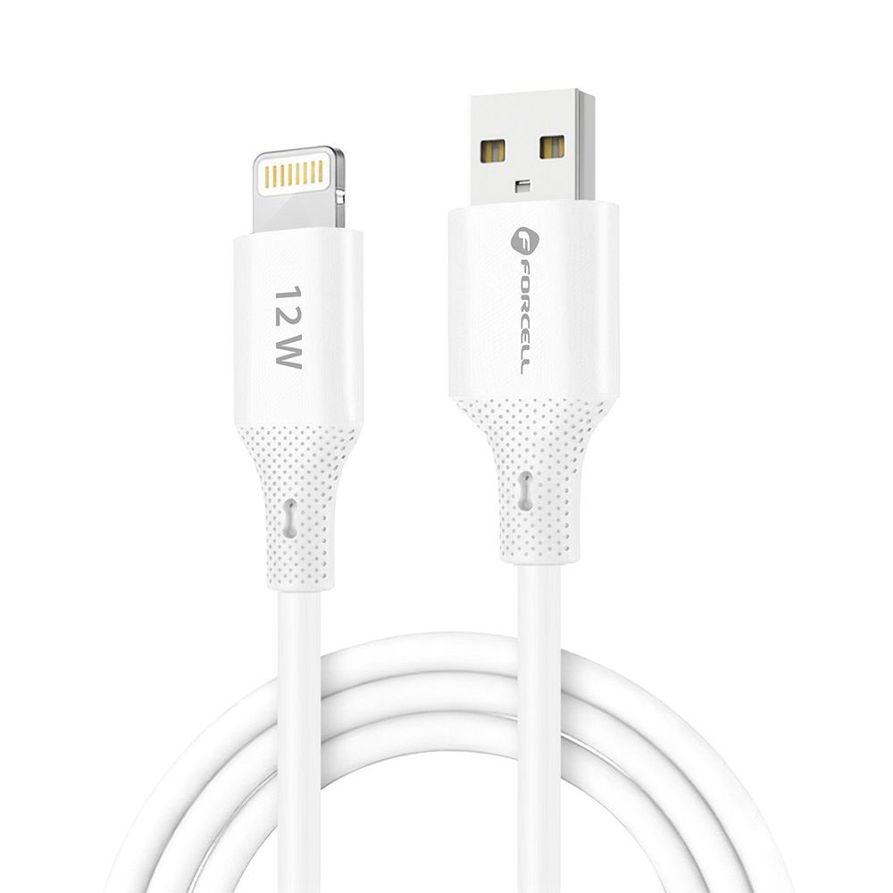 Kabel USB A do Lightning Forcell F-Energy 2,4A 12W Silicone 1 m C343 biały