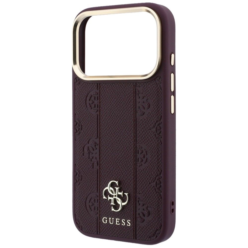 Case for IPHONE 18 Pro/17 Pro compatible with MagSafe (Stripe Peony 4G Logo) burgundy