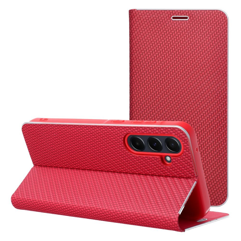 Flip case for Xiaomi Redmi 15 4G / 5G (171.1) Luna Book Carbon red