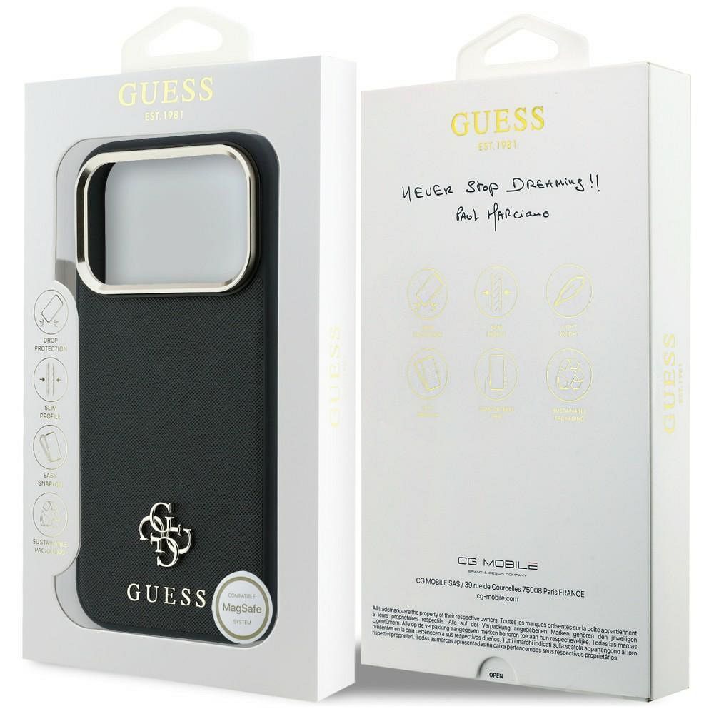 Case for IPHONE 18 Pro Max/17 Pro Max compatible with MagSafe (Saffiano Small 4G & Classic Logo) back