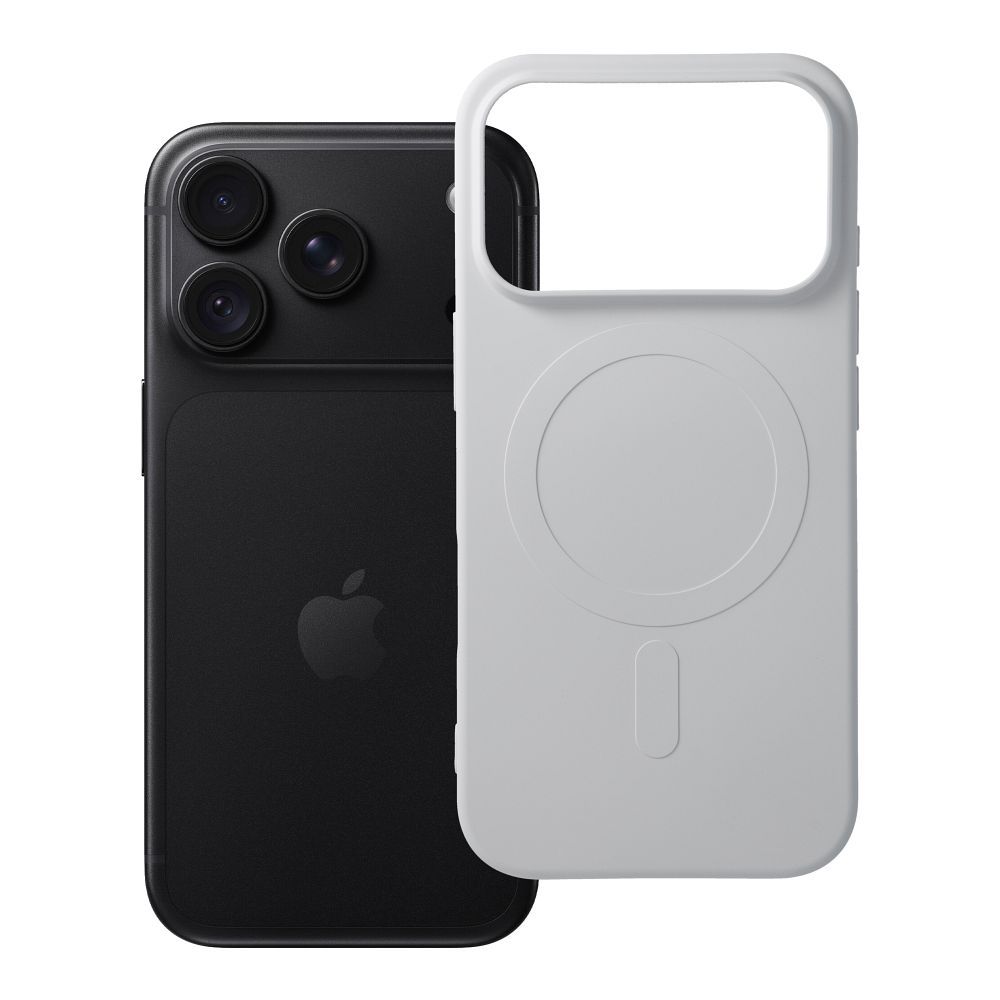 Case for iPhone 18 Pro / 17 Pro Silicone Mag Cover compatible with MagSafe (big hole) silver