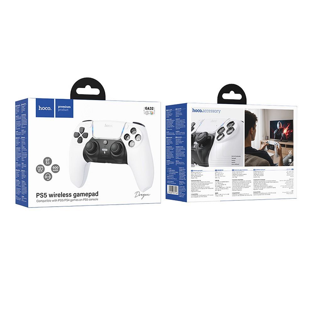 Wireless gamepad for PS5 compatible with PS5/PS4 games Hoco GA32 white