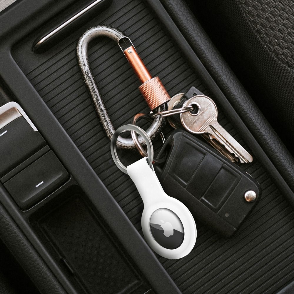 Brelok do lokalizatora AIRTAG / FORCELL F-TAG - SILICONE biały