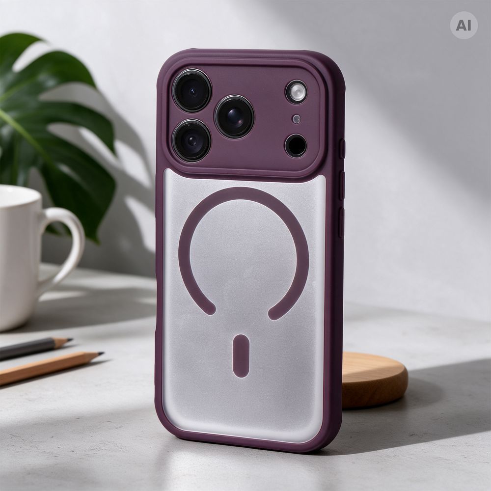Case for iPhone 18 Pro Max / 17 Pro Max Full Matte Mag Cover compatible with MagSafe burgundy