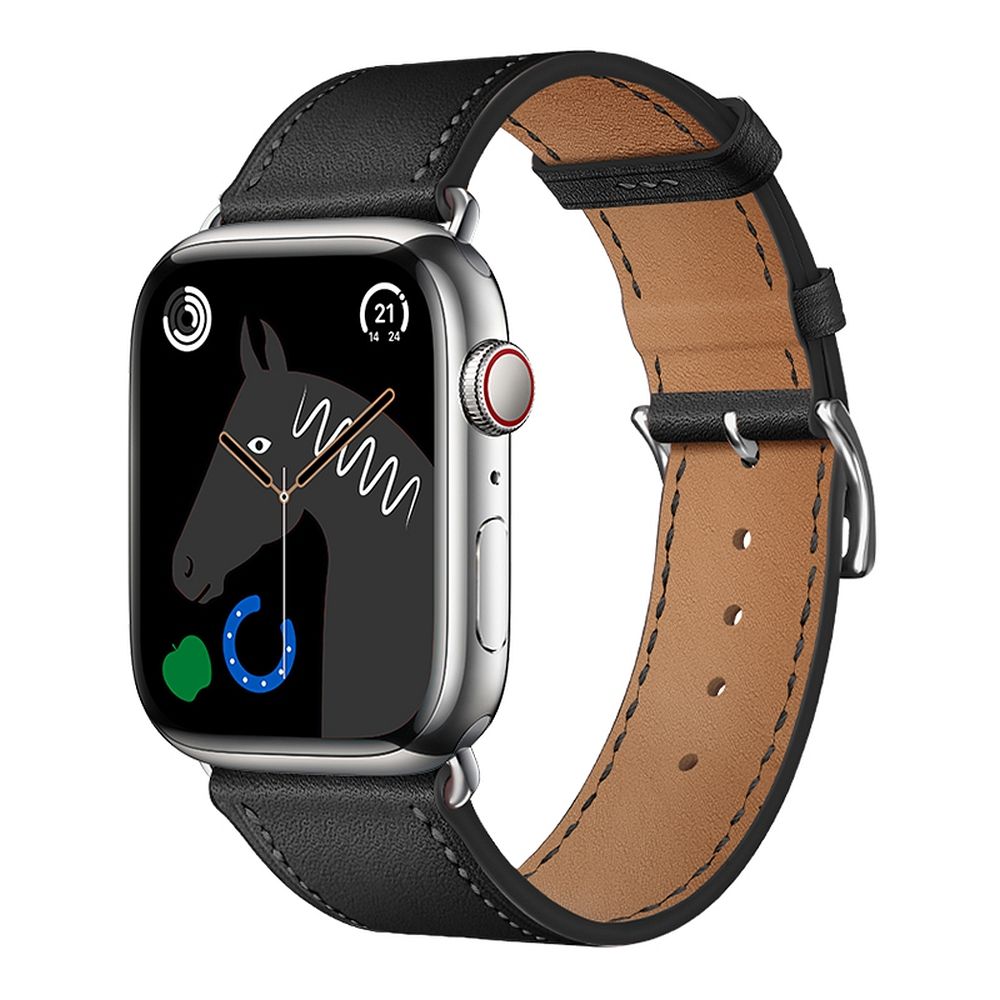 Strap to Apple Watch Forcell F-Design FA20 holes eco-friendly leather 42 / 44 / 45 / 49 mm black