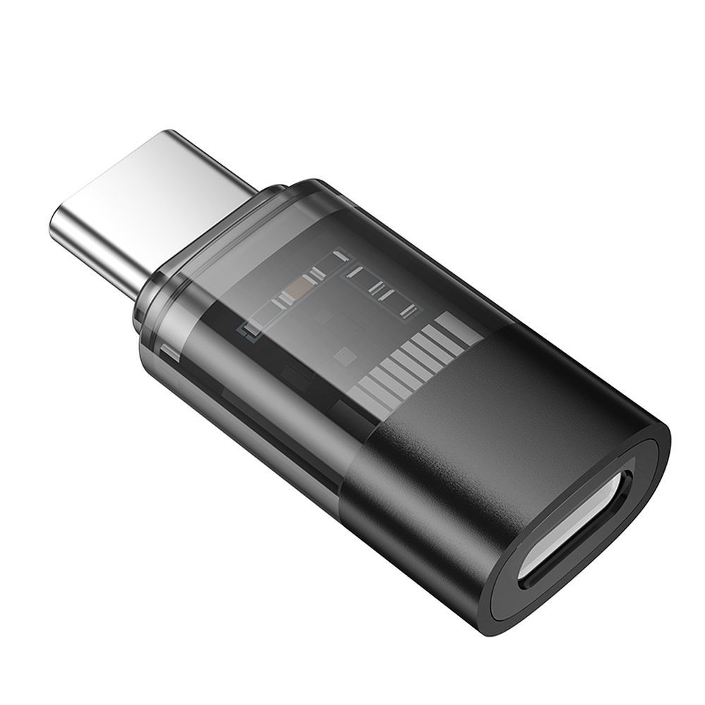 Adapter USB C do Lightning Hoco UA36D transparentny czarny