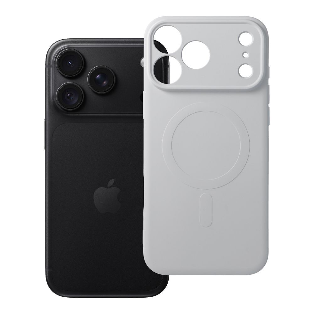 Case for iPhone 18 Pro Max / 17 Pro Max Silicone Mag Cover compatible with MagSafe (camera protection) silver