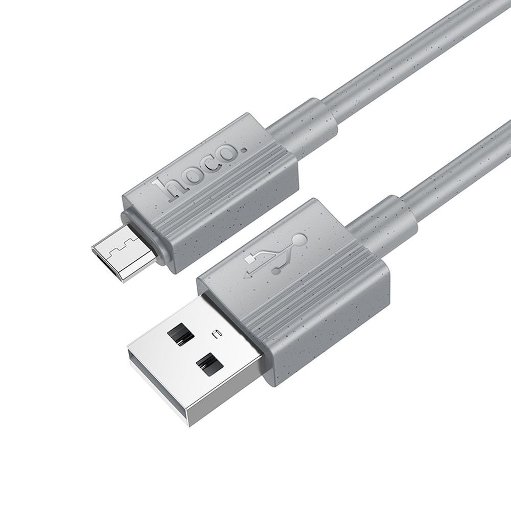Cable USB A to Micro USB Hoco 2,4A 1 m X107 gray