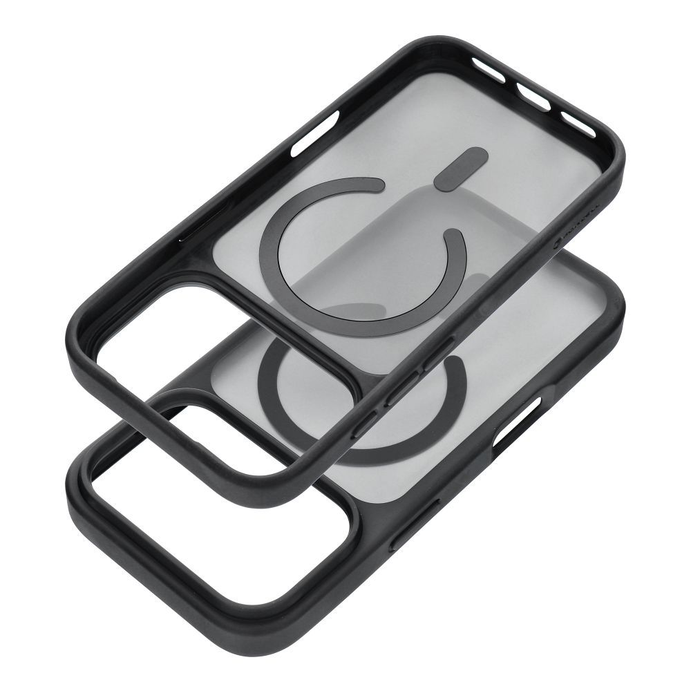 Case for iPhone `15 Pro Max Forcell F-Protect Smoke Hybrid Premium Lite compatible with MagSafe black