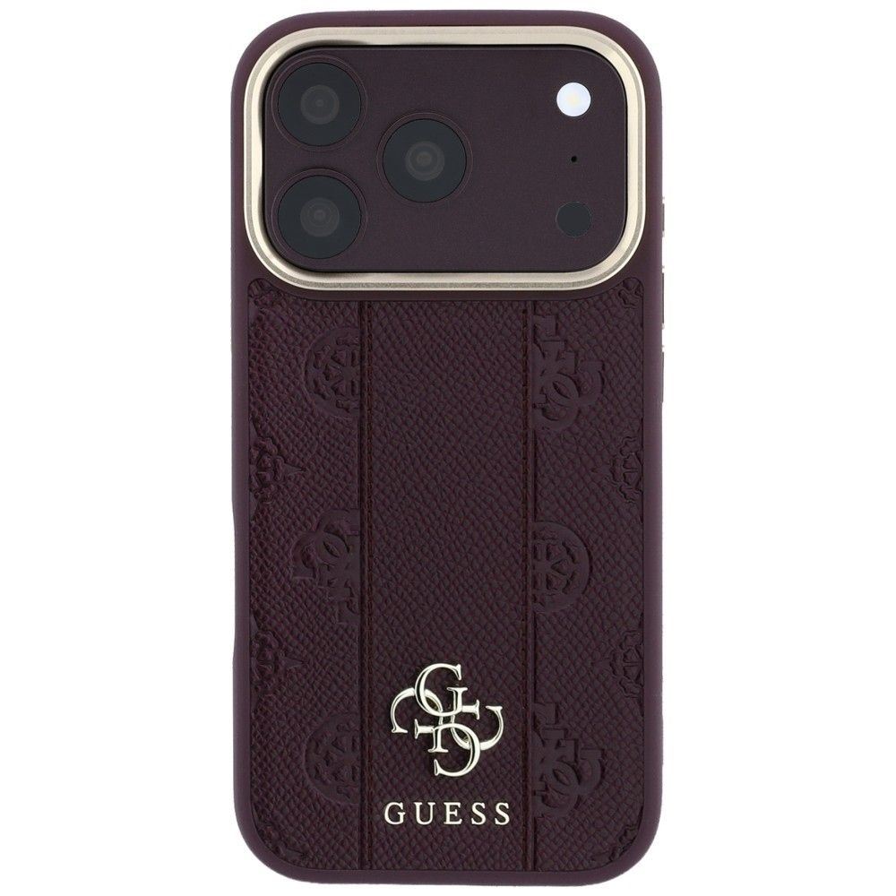 Case for IPHONE 18 Pro/17 Pro compatible with MagSafe (Stripe Peony 4G Logo) burgundy