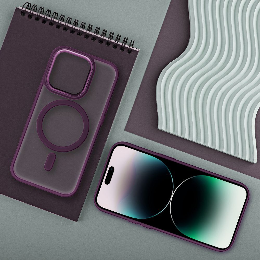 Futerał MATTE MAG COVER kompatybilny z MagSafe do IPHONE 15 Plus czerwony