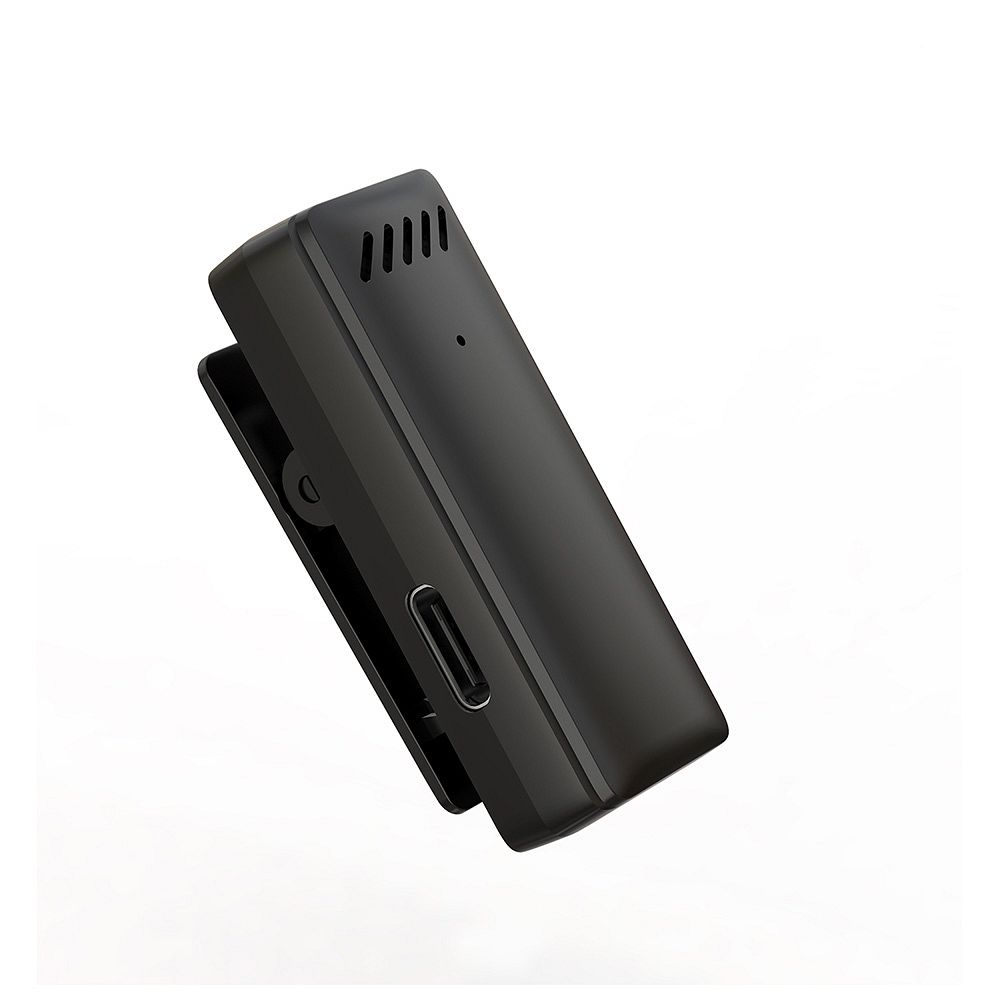 Mikrofon krawatowy bezprzewodowy Typ C z etui ładującym S11 czarny