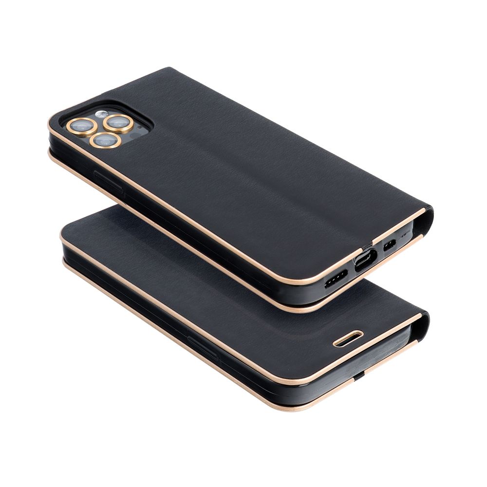 LUNA Book Gold for IPHONE 15 black