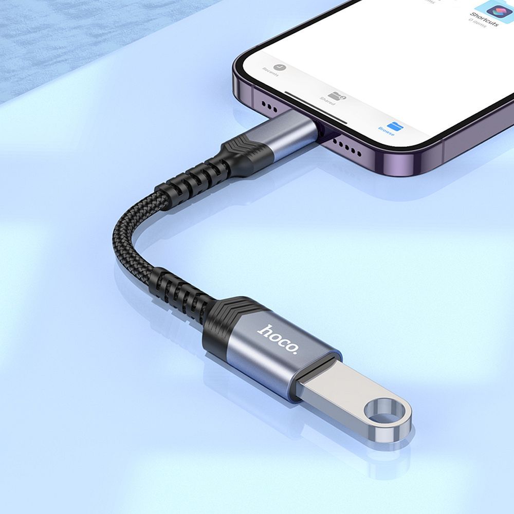 Adapter Lightning do USB A Hoco UA24 czarny