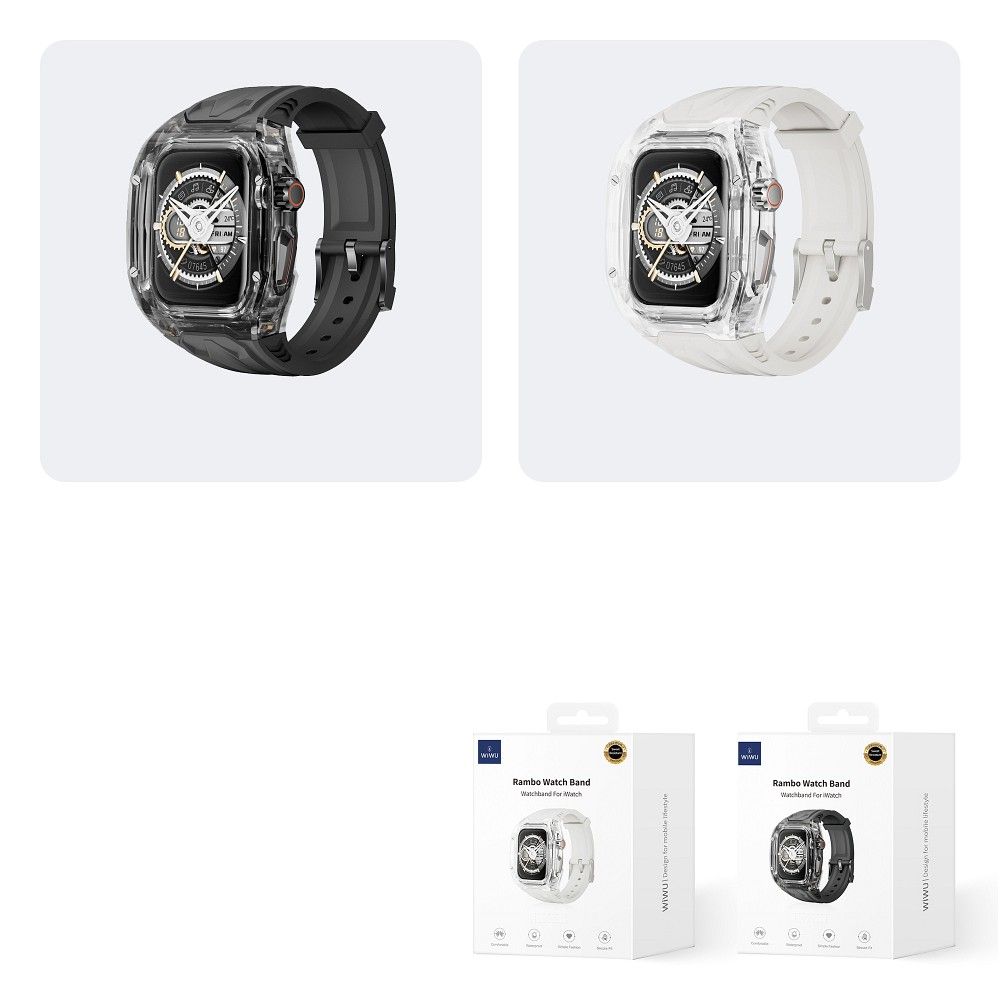 WiWU - Pasek do smartwatcha Wi-WB014 2w1 Armor Watch Band 49mm - czarny