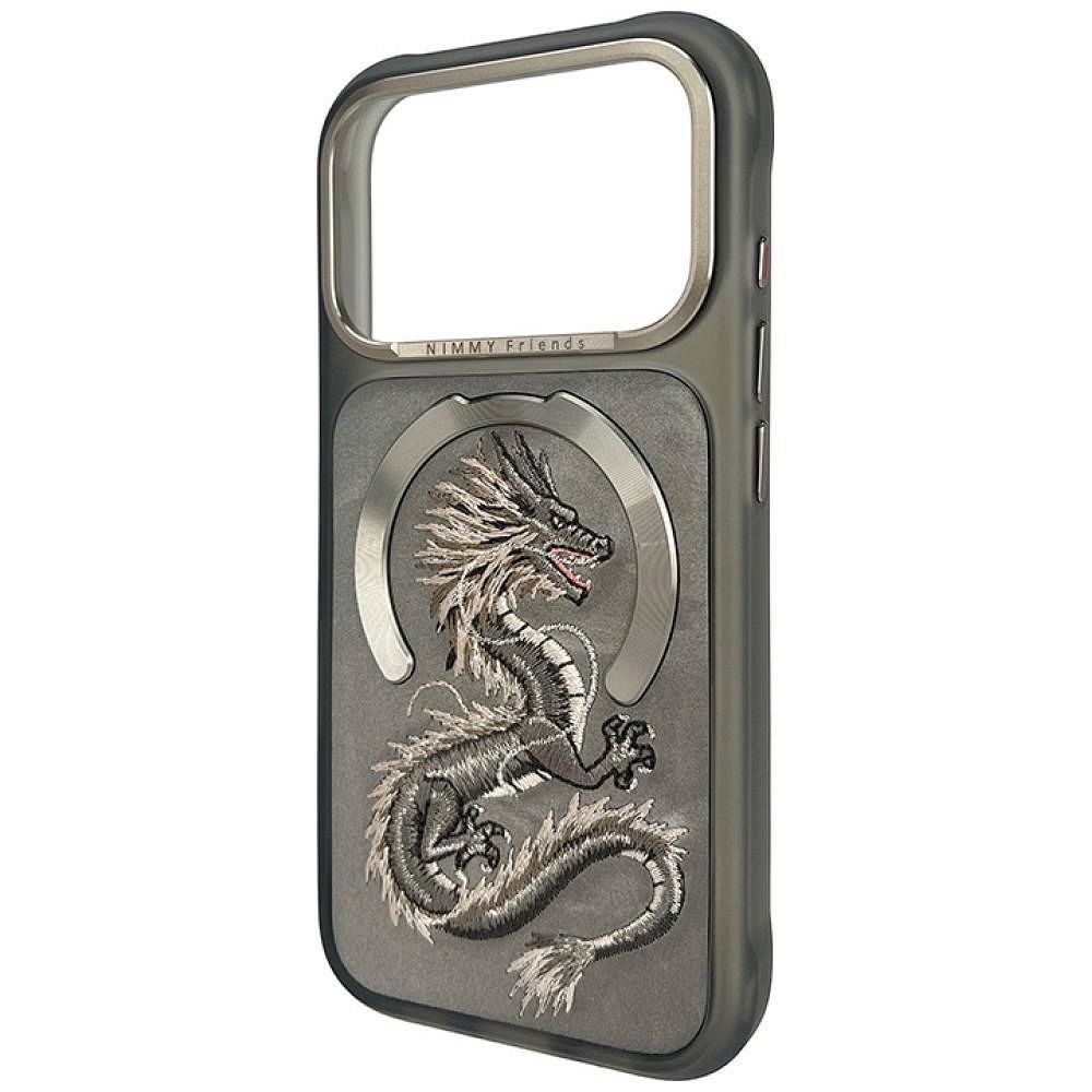 NIMMY case MAGNETIC FANTASY ANIMAL DRAGON compatible with MagSafe for IPHONE 18 Pro/17 Pro grey