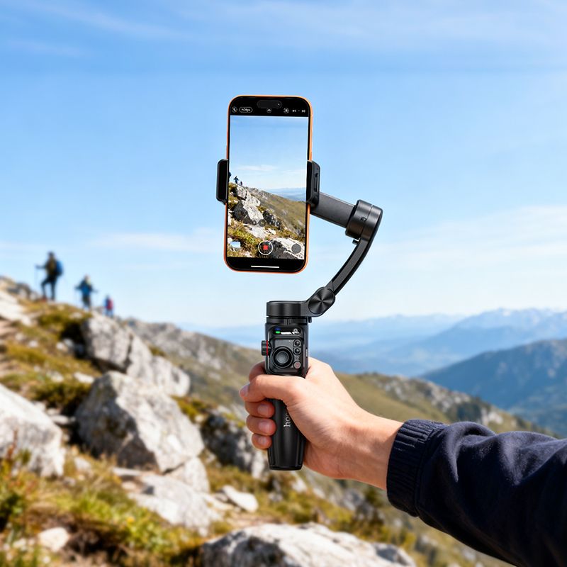 Gimbal with 3-axis stabilization and remote control Hoco K91 black