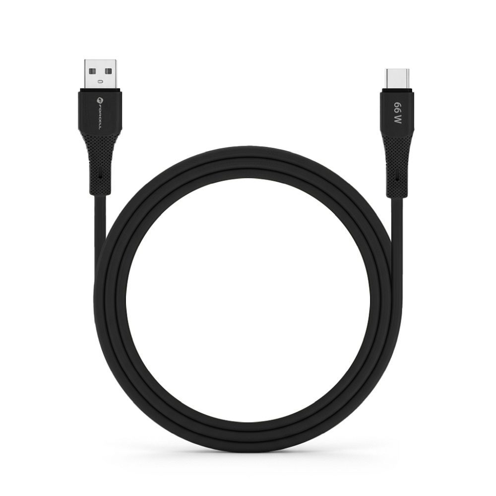 Cable USB A to USB C Forcell F-Energy QC4.0 3A 66W Silicone 1 m C342 black