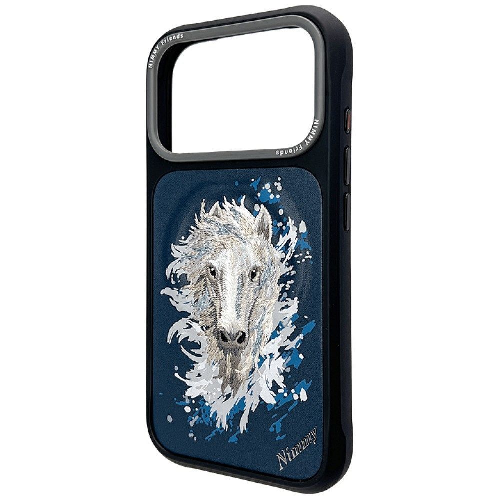 NIMMY case HORSE compatible with MagSafe for IPHONE 18 Pro/17 Pro navy blue